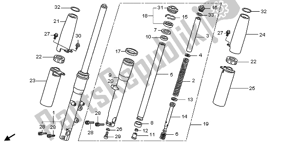 Todas las partes para Tenedor Frontal de Honda VT 750C 2009