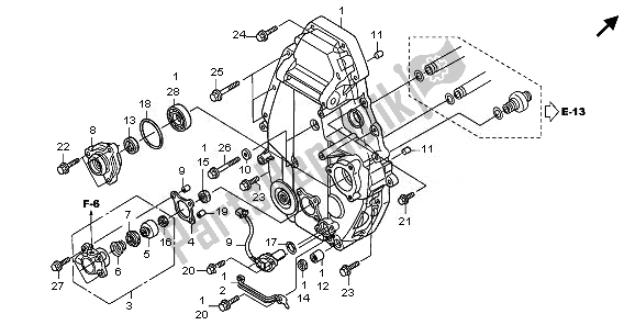 Alle onderdelen voor de Achterste Carterdeksel van de Honda ST 1300A 2010