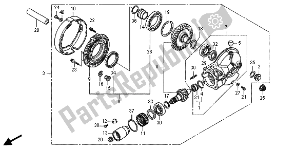 All parts for the Final Driven Gear of the Honda VT 750 CS 2012