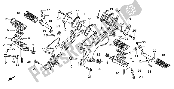 All parts for the Step of the Honda CBF 1000F 2011