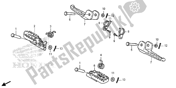 All parts for the Step of the Honda CRF 250M 2015