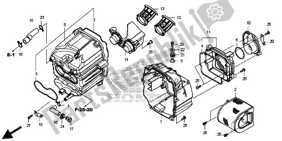 All parts for the Air Cleaner of the Honda CB 500 FA 2013