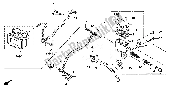 Wszystkie części do G?ówny Cylinder Hamulca Tylnego Honda FJS 400D 2010