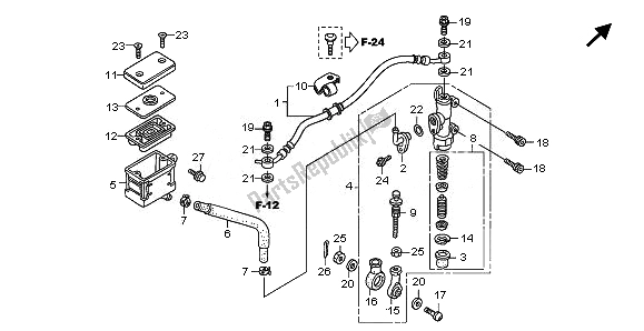 All parts for the Rr. Brake Master Cylinder of the Honda CBR 600 RR 2008