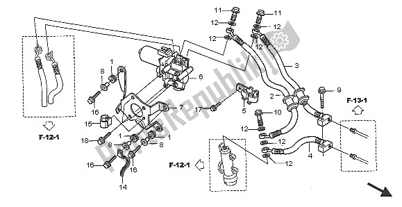 All parts for the Abs Unit (rear) of the Honda XL 1000 VA 2005