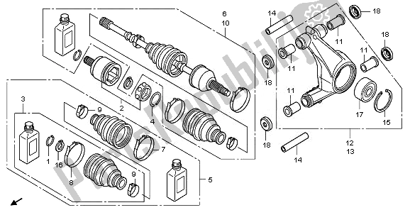 All parts for the Rear Knuckle & Rear Driveshaft of the Honda TRX 420 FA Fourtrax Rancher AT 2011