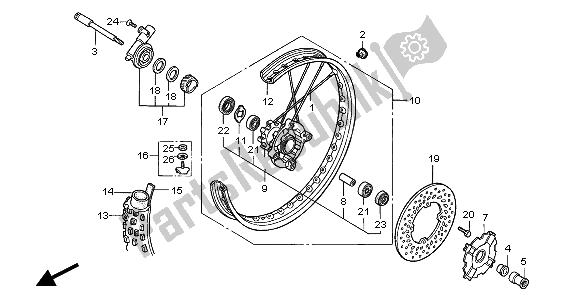 Tutte le parti per il Ruota Anteriore del Honda XR 400R 1997