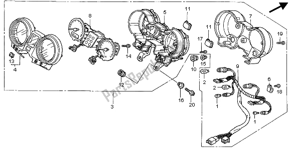 All parts for the Meter (kmh) of the Honda CBF 600N 2006