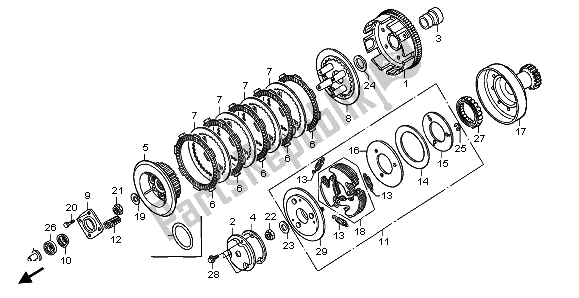 Todas las partes para Embrague de Honda TRX 250 EX Sporttrax 2001