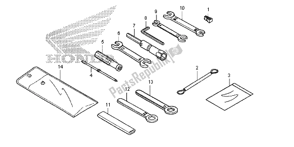Alle onderdelen voor de Gereedschap van de Honda NC 700 SA 2012