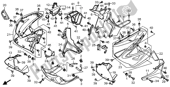 All parts for the Under Cowl of the Honda XL 1000 VA 2011