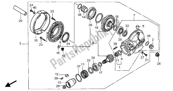 Tutte le parti per il Ingranaggio Finale Guidato del Honda NT 650V 2001