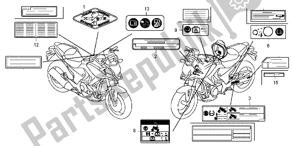 All parts for the Caution Label of the Honda NC 700 XA 2013