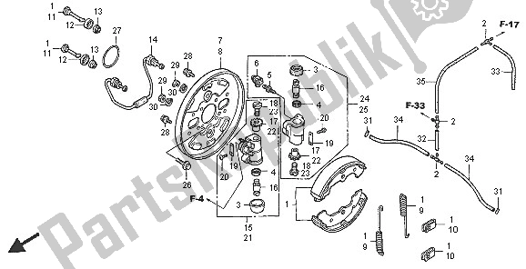 Todas las partes para Panel De Freno Delantero de Honda TRX 400 FA Fourtrax Rancher AT 2005