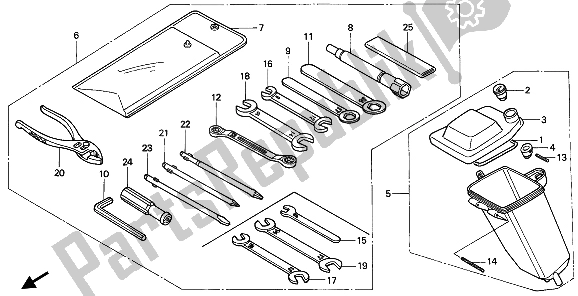 Todas as partes de Ferramentas E Caixa De Ferramentas do Honda NX 650 1993