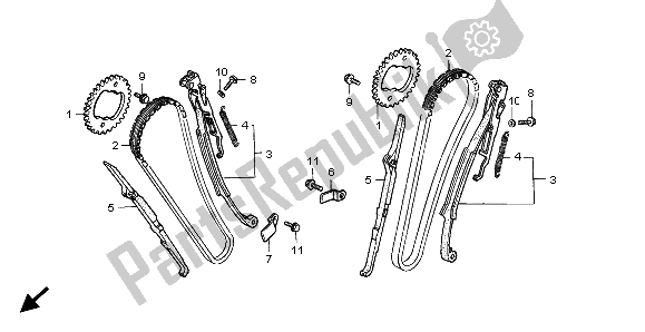 Todas las partes para Cadena De Levas Y Tensor de Honda VT 600C 1998