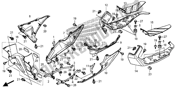 All parts for the Under Cowl of the Honda NC 700D 2013