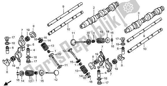 All parts for the Camshaft & Valve of the Honda GL 1500A 1996