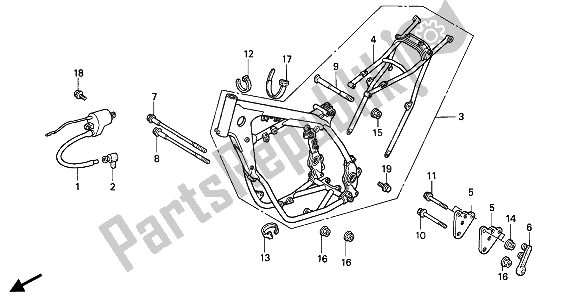 Todas las partes para Cuerpo Del Marco de Honda CR 500R 2 1990