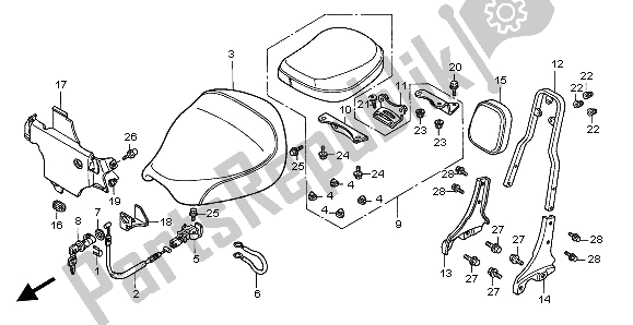 All parts for the Seat of the Honda GL 1500C 1999