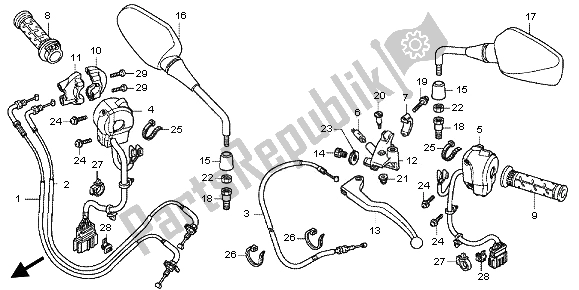 Tutte le parti per il Maniglia Leva E Interruttore E Cavo del Honda NC 700X 2012