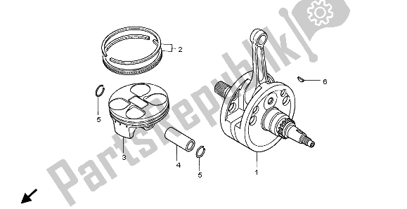 All parts for the Crankshaft & Piston of the Honda CRF 250X 2007
