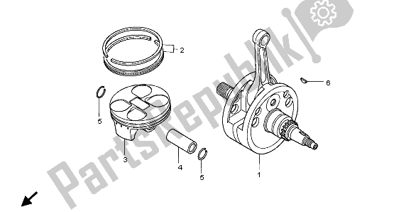 Todas las partes para Cigüeñal Y Pistón de Honda CRF 250X 2007