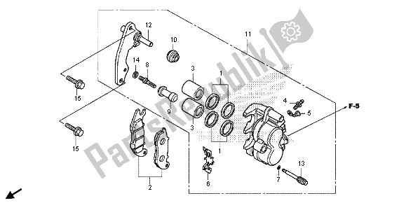 All parts for the Front Brake Caliper of the Honda CRF 250L 2013