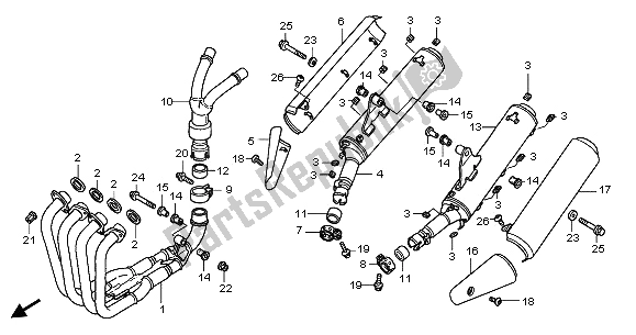 Toutes les pièces pour le Silencieux D'échappement du Honda CB 900F Hornet 2003