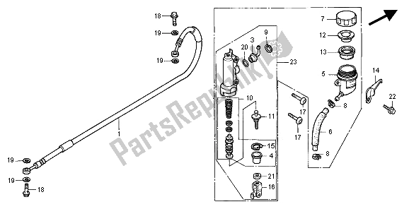 Todas las partes para Cilindro Maestro Del Freno Trasero de Honda CR 80R 1995