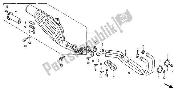 Tutte le parti per il Silenziatore Di Scarico del Honda XR 600R 1990