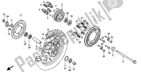 Todas las partes para Rueda Trasera de Honda XL 600V Transalp 1994