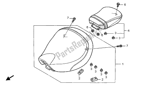 All parts for the Seat of the Honda VT 125C 2003