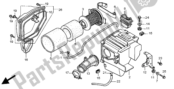 Todas as partes de Filtro De Ar do Honda CG 125 1998