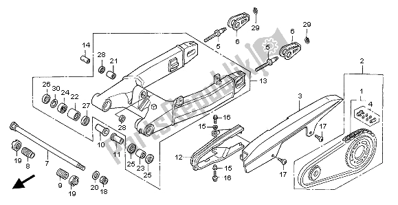 Tutte le parti per il Forcellone del Honda CBR 600F 2006