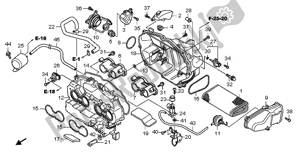 All parts for the Air Cleaner of the Honda CBF 1000 FA 2011