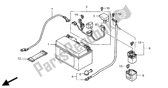 Tutte le parti per il Batteria del Honda CBR 900 RR 2000