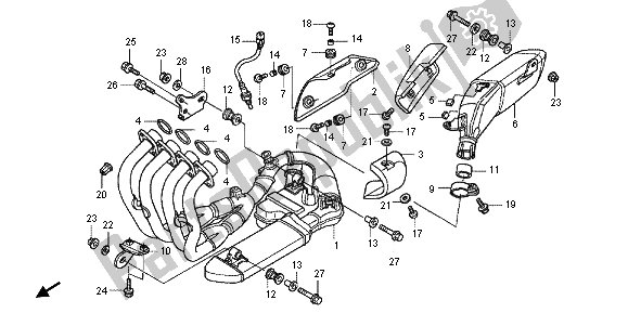 Tutte le parti per il Silenziatore Di Scarico del Honda CB 600F Hornet 2012