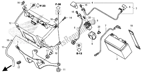 All parts for the Battery of the Honda NC 700S 2012
