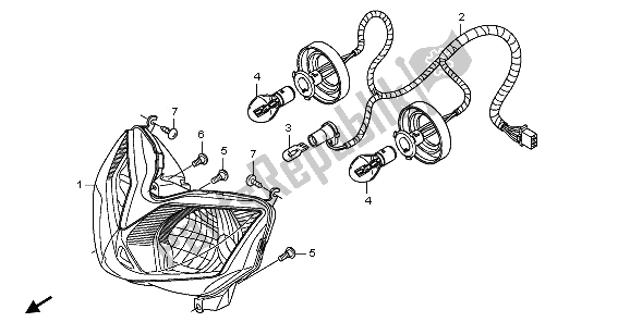 All parts for the Headlight (eu) of the Honda XL 125V 2009