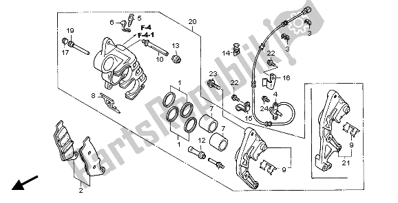 All parts for the Front Brake Caliper (r.) of the Honda CBF 600 NA 2006