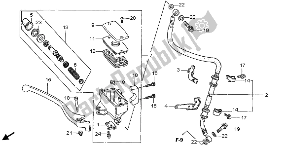 Wszystkie części do Fr. G?ówny Cylinder Hamulca Honda VT 750 CA 2007