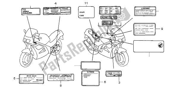 All parts for the Caution Label of the Honda VFR 750F 1995