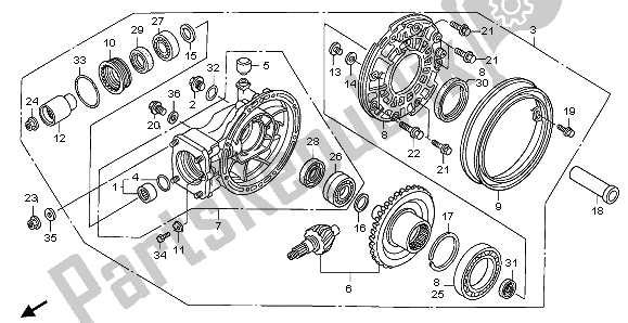 Tutte le parti per il Ingranaggio Finale Guidato del Honda ST 1300 2009