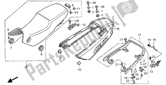 Todas las partes para Asiento Y Capó Trasero de Honda CBR 1000F 1995