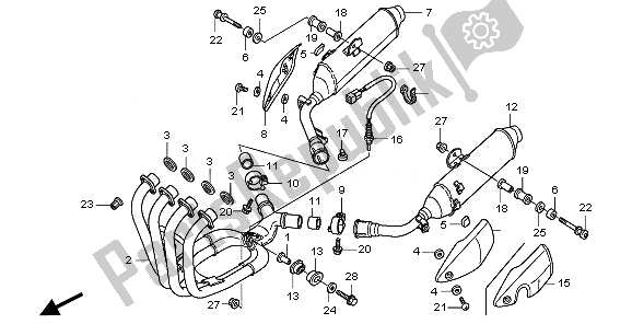 All parts for the Exhaust Muffler of the Honda CBF 1000 SA 2010