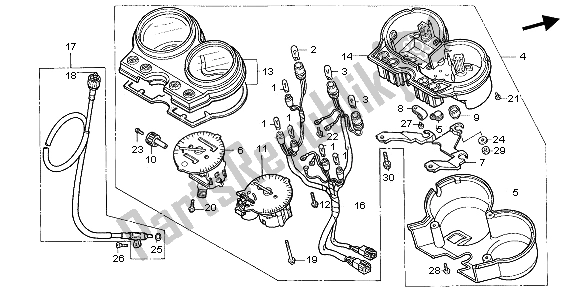 All parts for the Meter (kmh) of the Honda CB 500 1996