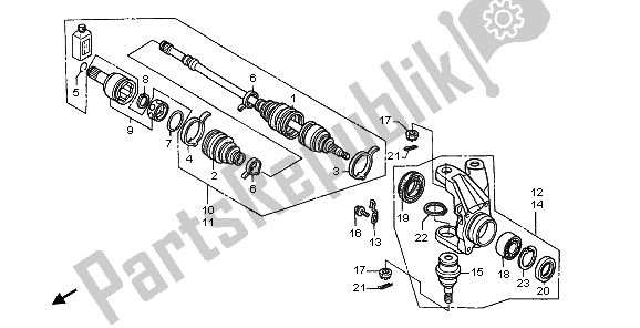 Todas las partes para Nudillo de Honda TRX 450 FE Fourtrax Foreman ES 2003