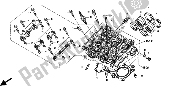 All parts for the Cylinder Head of the Honda CB 500F 2013