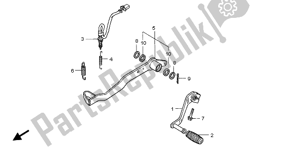 All parts for the Pedal of the Honda FMX 650 2006